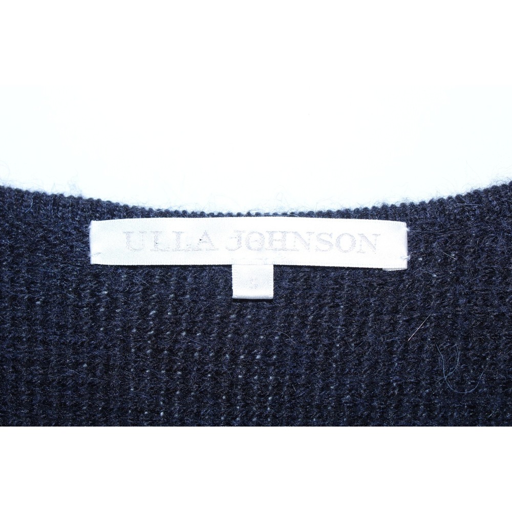 Ulla Johnson Women's Navy Blue White V-Neck Sweater Size Small - Picture 4 of 9